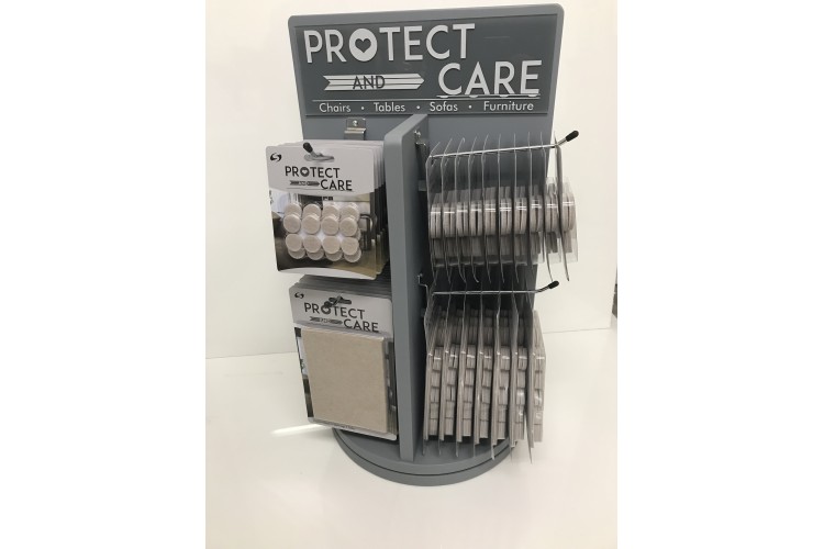 Protect and Care Wooden Counter Top Rotary Display Stand